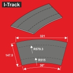 Hacker-Model MC24330DB - H0 - Gleisbettungselemente für Märklin C, R3/4 = 515/579,3 mm 30° (6 Stück)